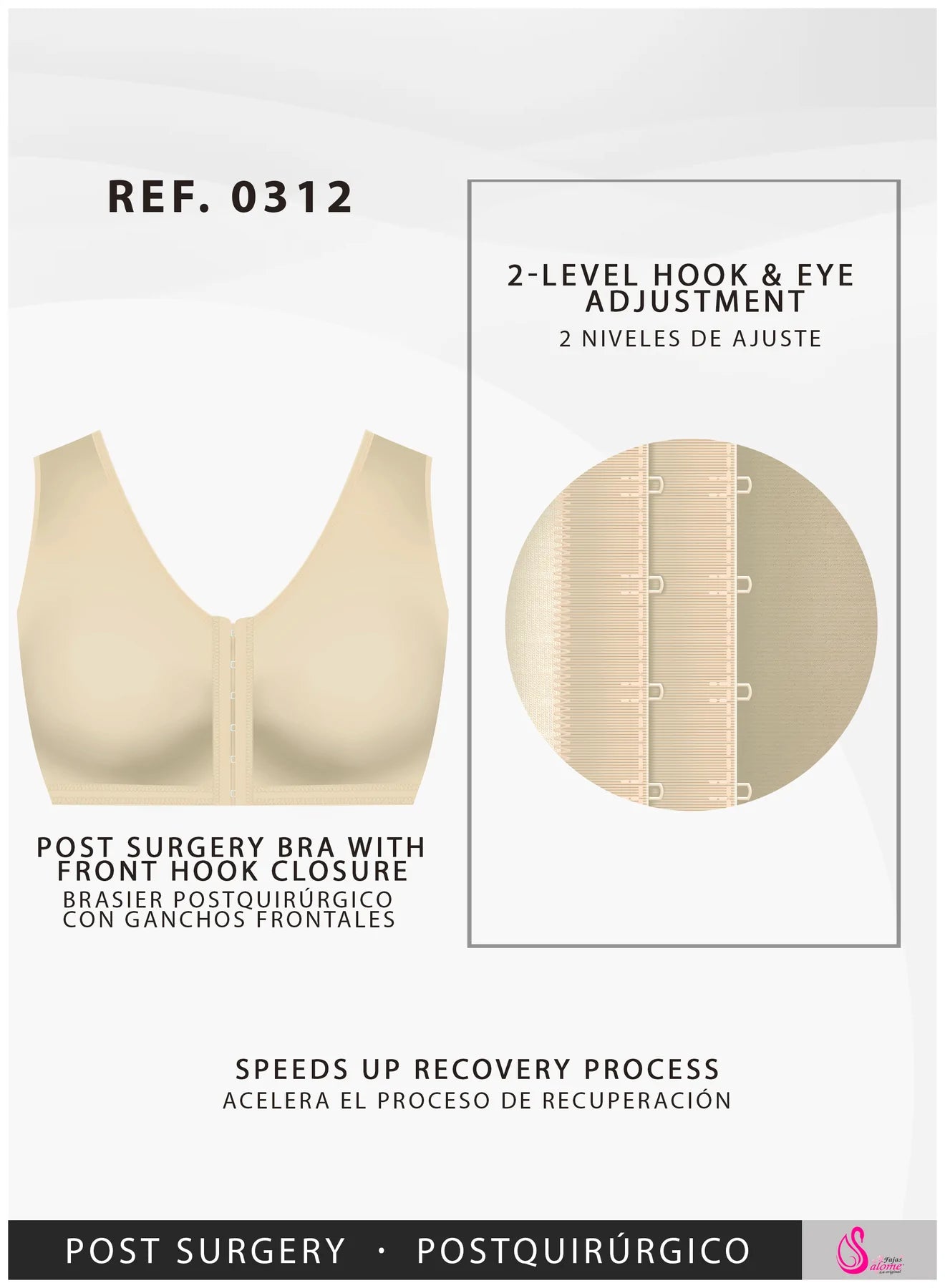 Front Closure Post Surgery Bra 0312