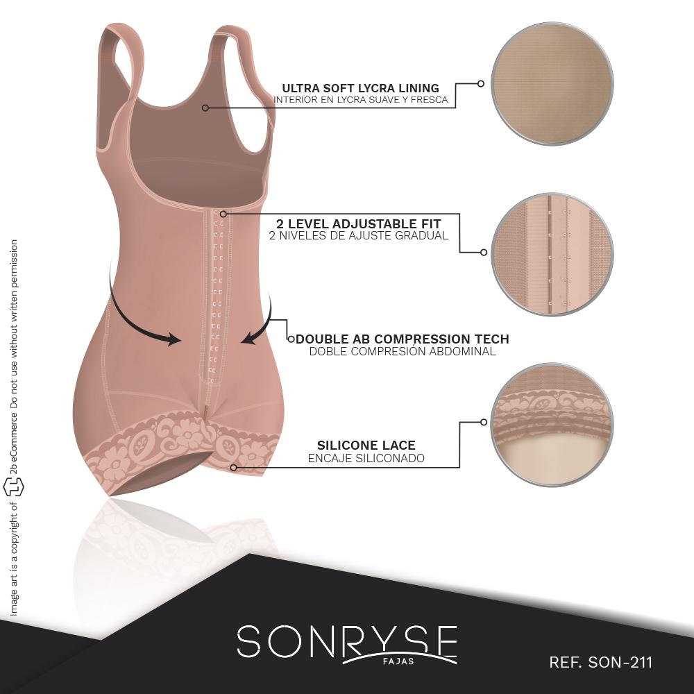 Fajas SONRYSE 211BF | Butt Lifter Colombian Bodysuit Shapewear | Postpartum and Everyday Use - Pal Negocio