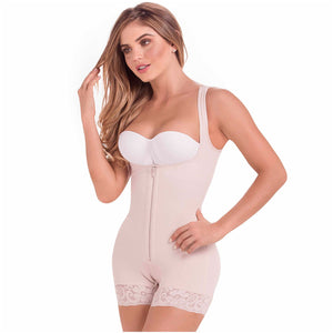 Fajas MariaE 9831 | Postpartum Butt Lifting Body Shaper for Daily Use | Open Bust with Front Zipper - Pal Negocio